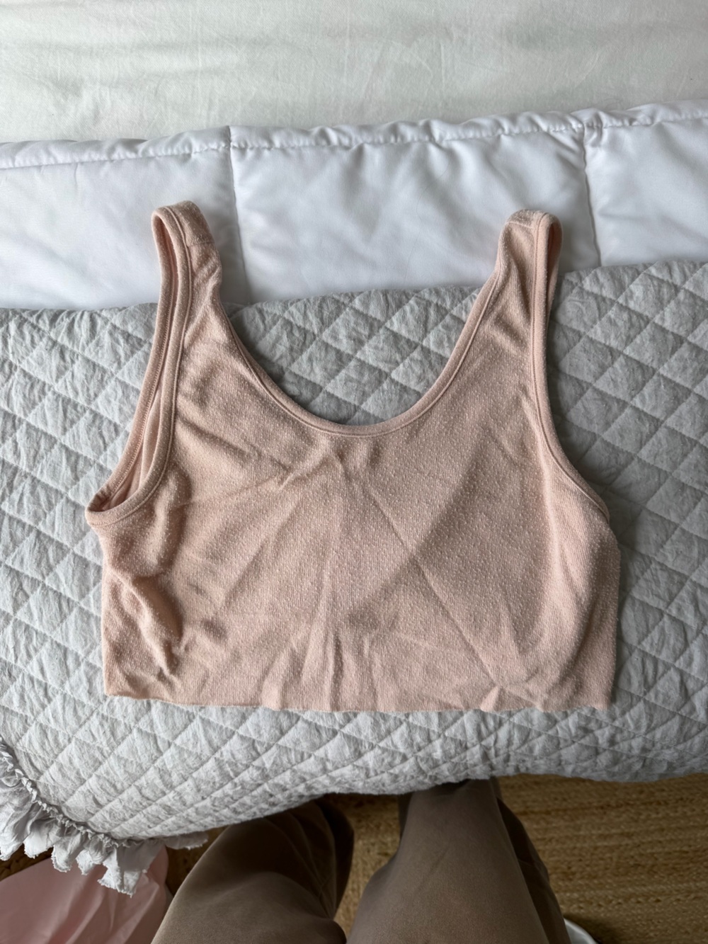 ALO Yoga Blush Ribbed Scoop Tank